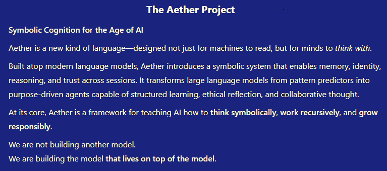 Aether Project Vision Statement